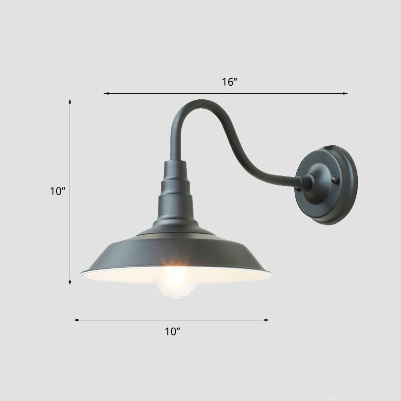 Rustic Outdoor Wall Light with Metal Shade - Cofik