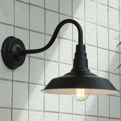 Rustic Outdoor Wall Light with Metal Shade