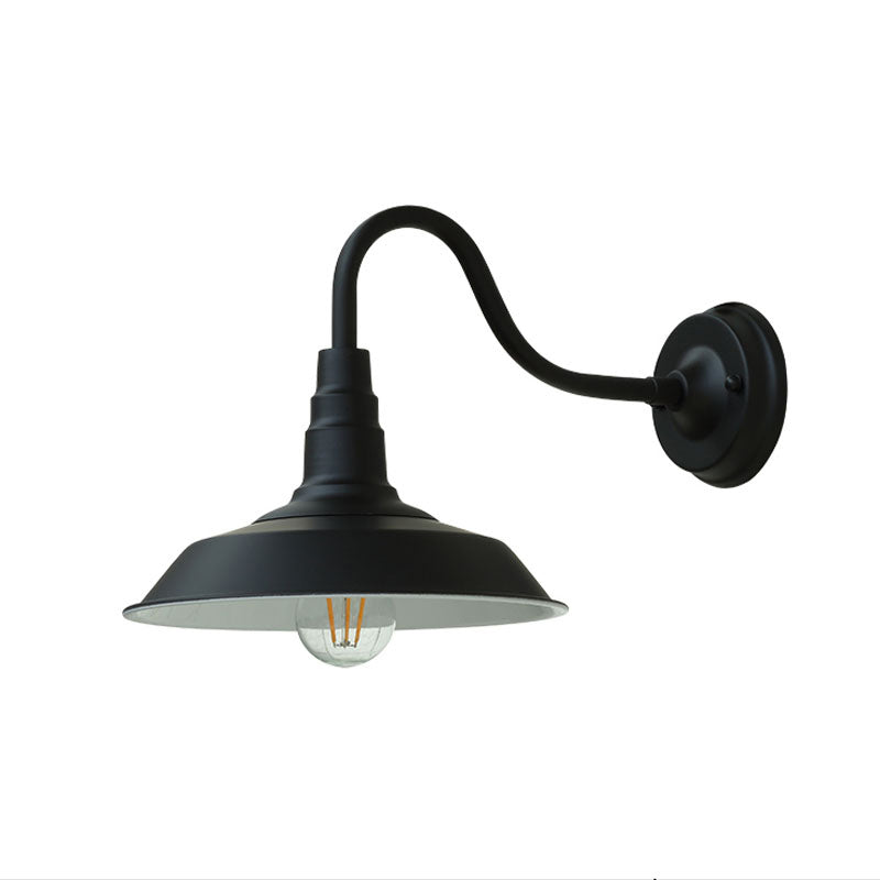 Rustic Outdoor Wall Light with Metal Shade