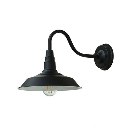 Rustic Outdoor Wall Light with Metal Shade