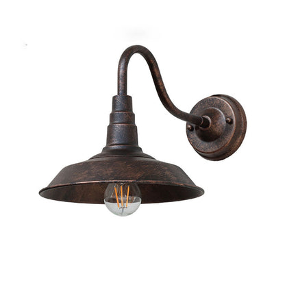 Rustic Outdoor Wall Light with Metal Shade