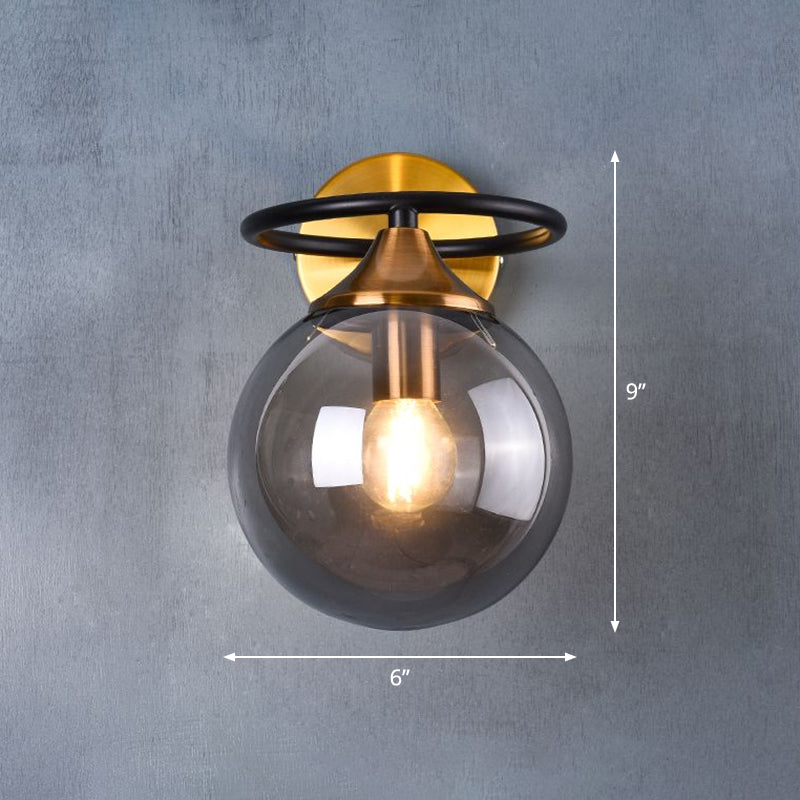 Modern Glass Brass Bedroom Wall Lamp - Cofik