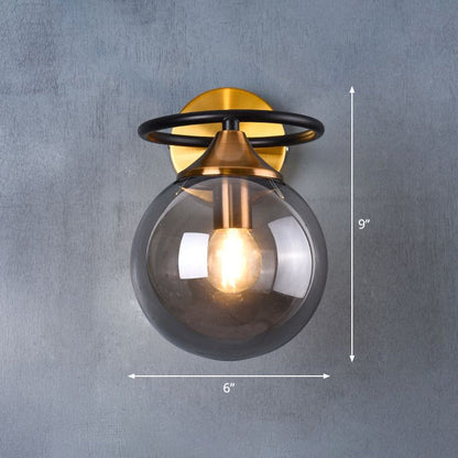 Modern Glass Brass Bedroom Wall Lamp - Cofik