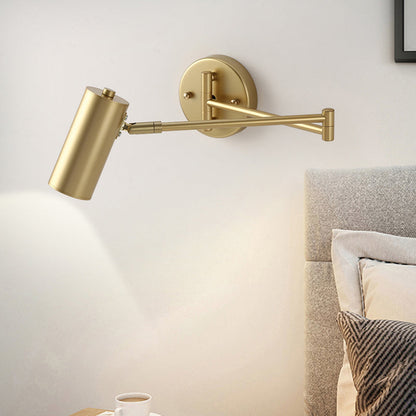 Sleek Metal Wall Reading Lamp with Adjustable Arm