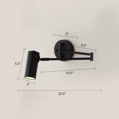 Sleek Metal Wall Reading Lamp with Adjustable Arm
