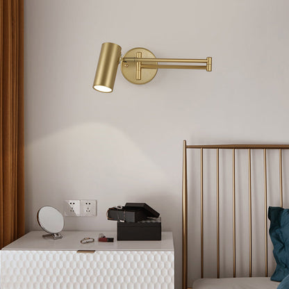 Sleek Metal Wall Reading Lamp with Adjustable Arm