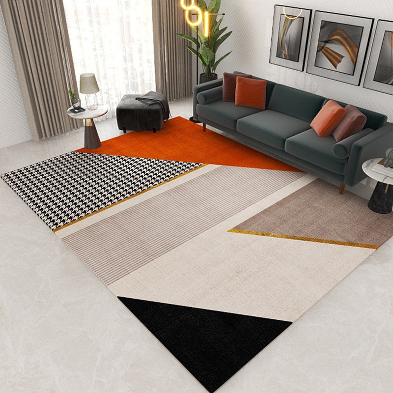 Stylish Geometric Pattern Rug Multicolor Polypropylene Indoor Mat