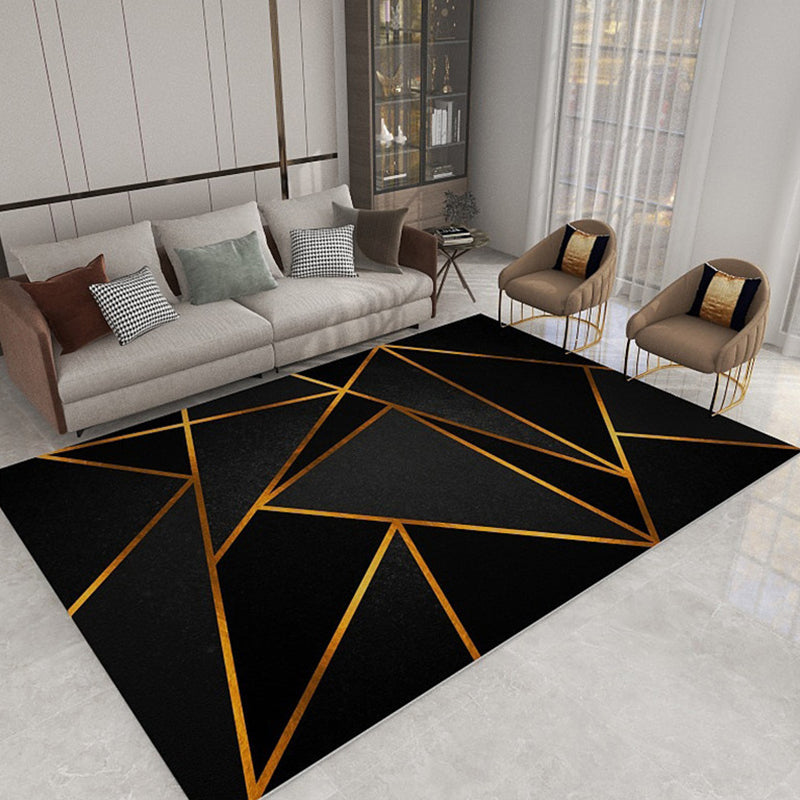Stylish Geometric Pattern Rug Multicolor Polypropylene Indoor Mat