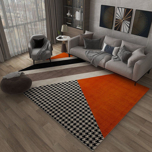 Stylish Geometric Pattern Rug Multicolor Polypropylene Indoor Mat - Cofik