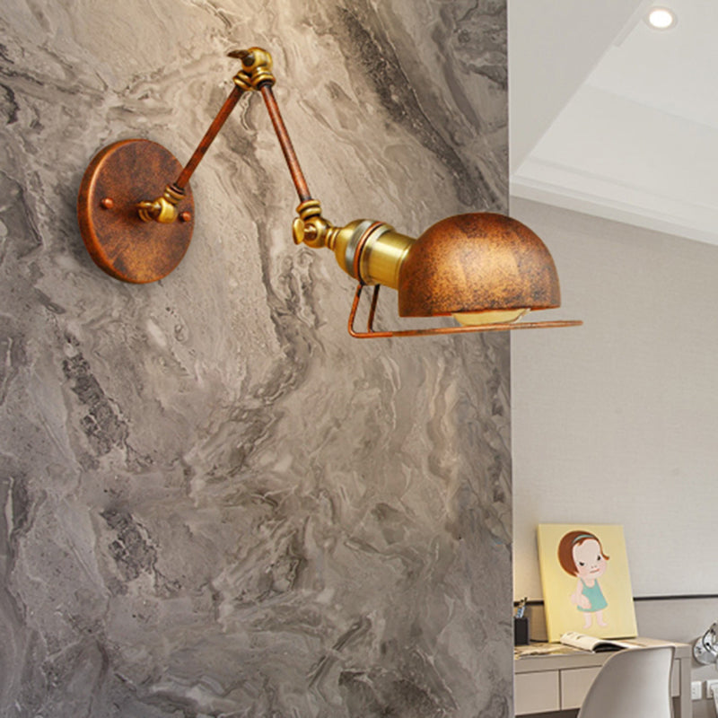 Rustic Metal Wall Light with Adjustable Arm