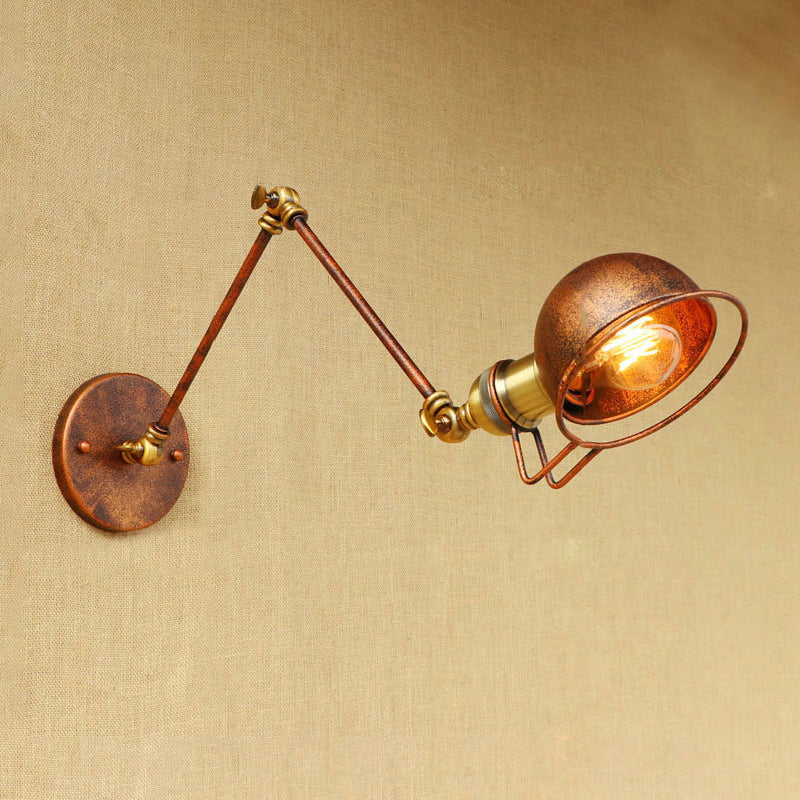 Rustic Metal Wall Light with Adjustable Arm