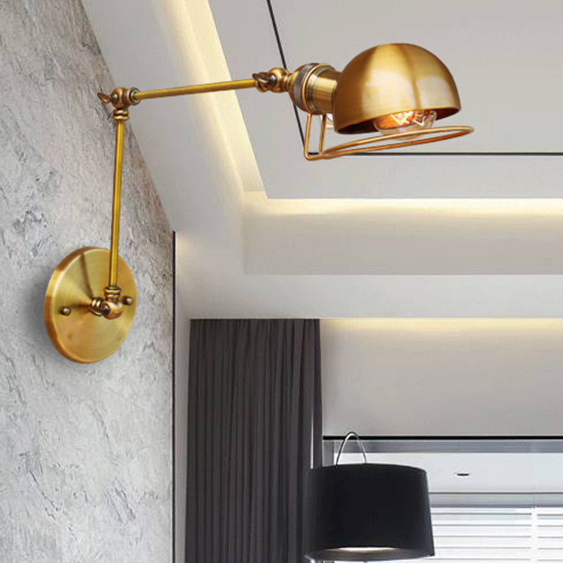 Rustic Metal Wall Light with Adjustable Arm