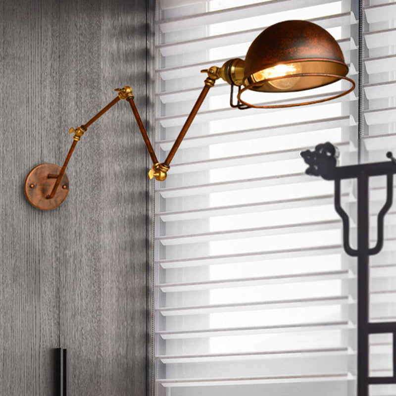 Rustic Metal Wall Light with Adjustable Arm