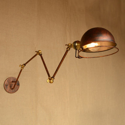 Rustic Metal Wall Light with Adjustable Arm