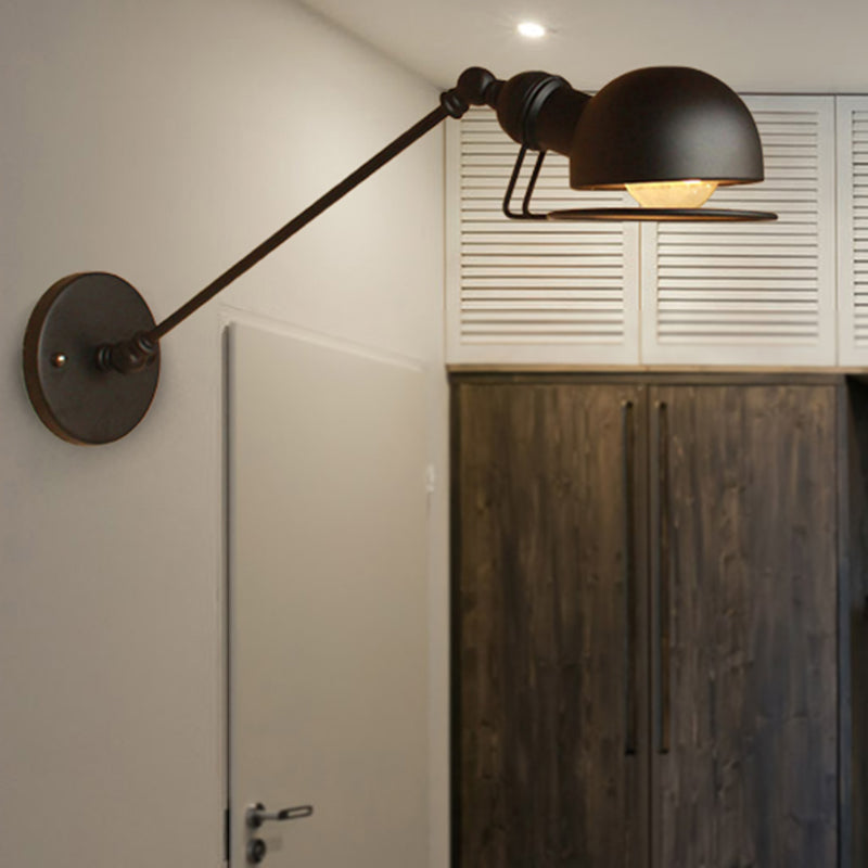 Rustic Metal Wall Light with Adjustable Arm