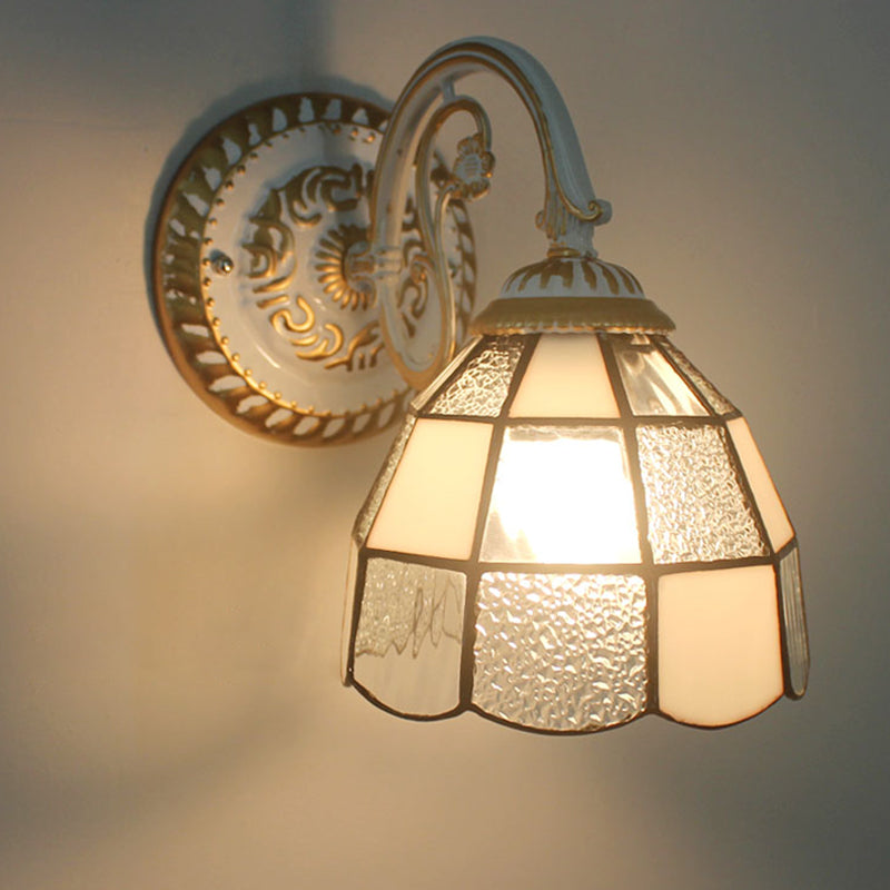 Vintage Glass Shade Wall Light for Living Room
