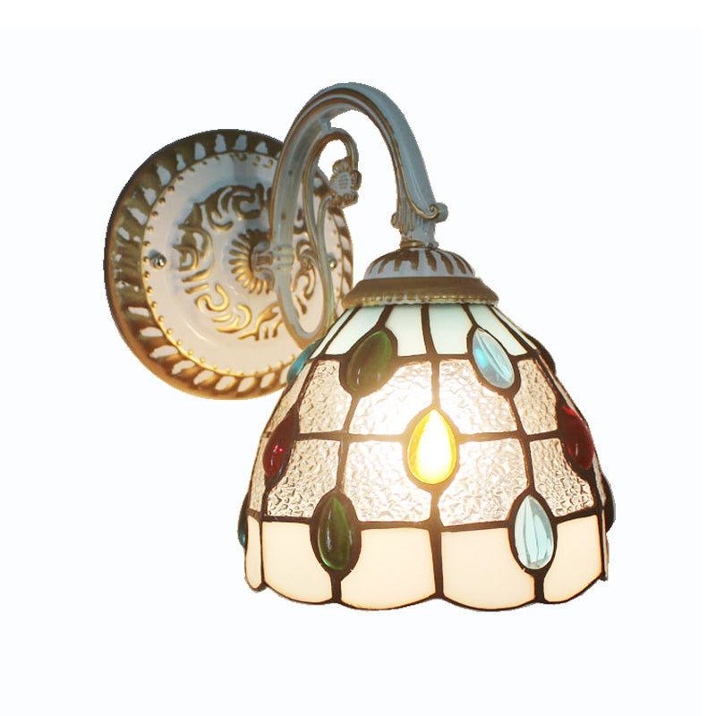 Vintage Glass Shade Wall Light for Living Room