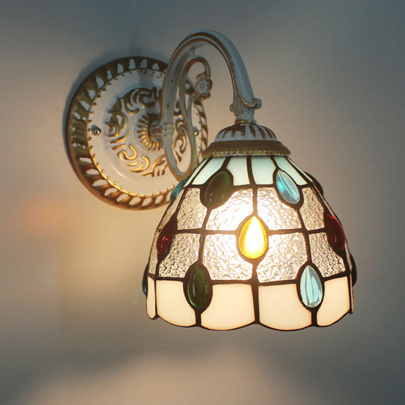 Vintage Glass Shade Wall Light for Living Room