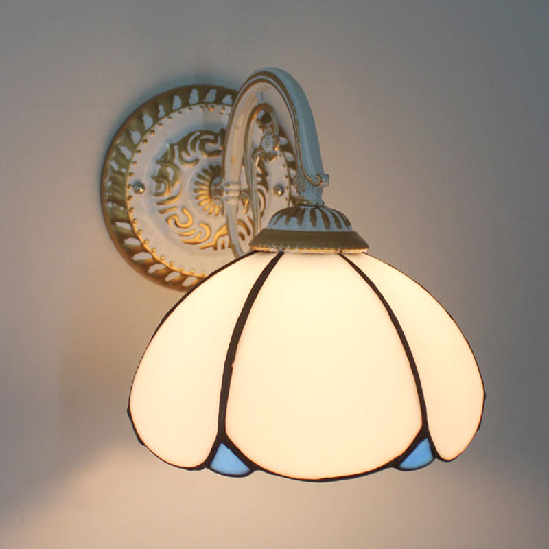 Vintage Glass Shade Wall Light for Living Room
