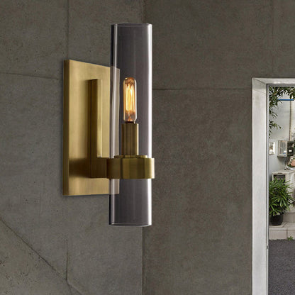 Classic Glass Wall Sconce Light with Black Finish