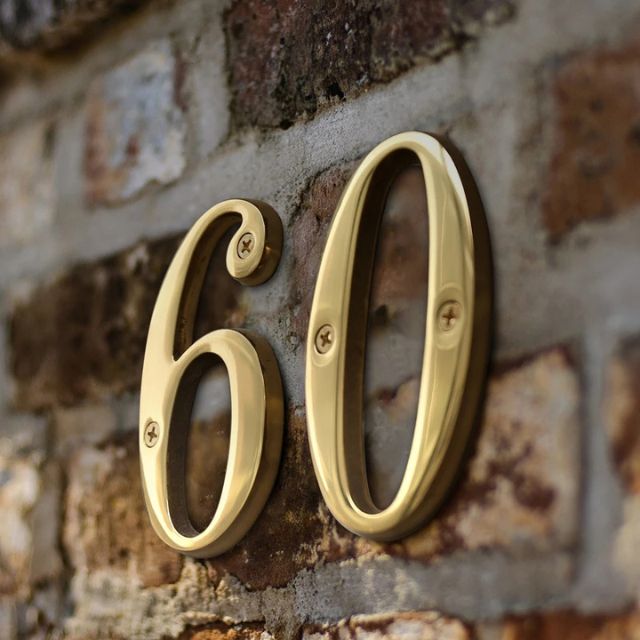 Classic Solid Brass House Number Plate
