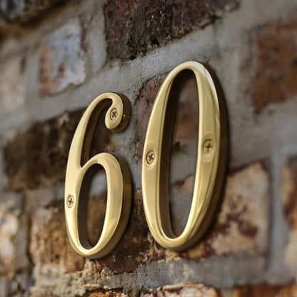 Classic Solid Brass House Number Plate