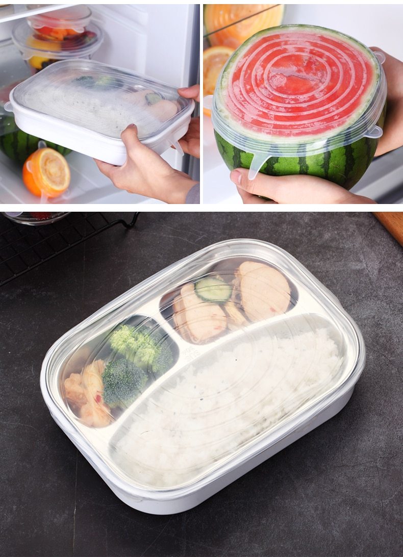 Reusable Silicone Food Covers Set