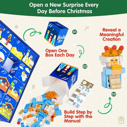 24-Block Nativity Advent Calendar Building Set
