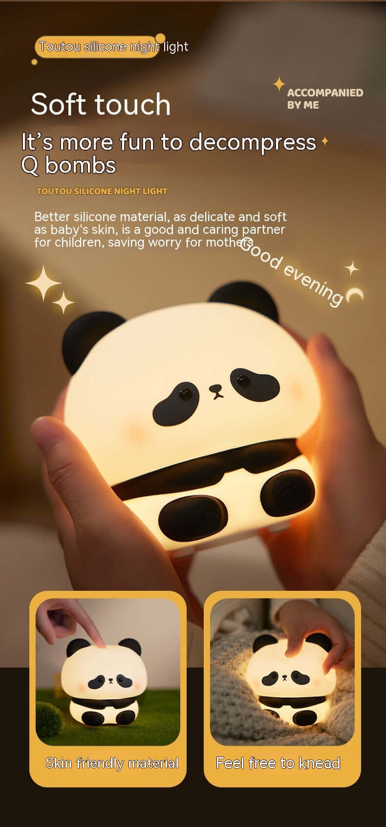 Fun Silicone LED Nightlight for Kids Bedroom Decor
