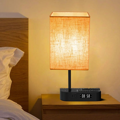 Smart Alarm Clock with USB Charger and Desk Lamp