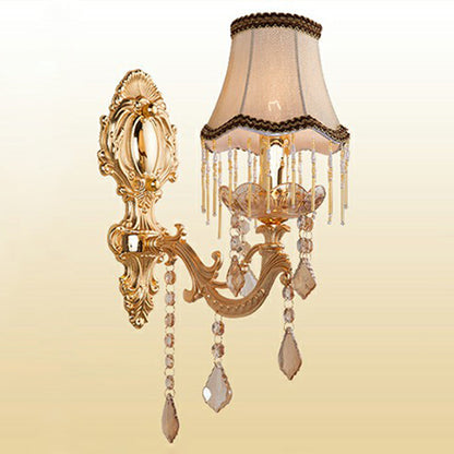 Elegant Metal Wall Sconce Light with Crystal Shade