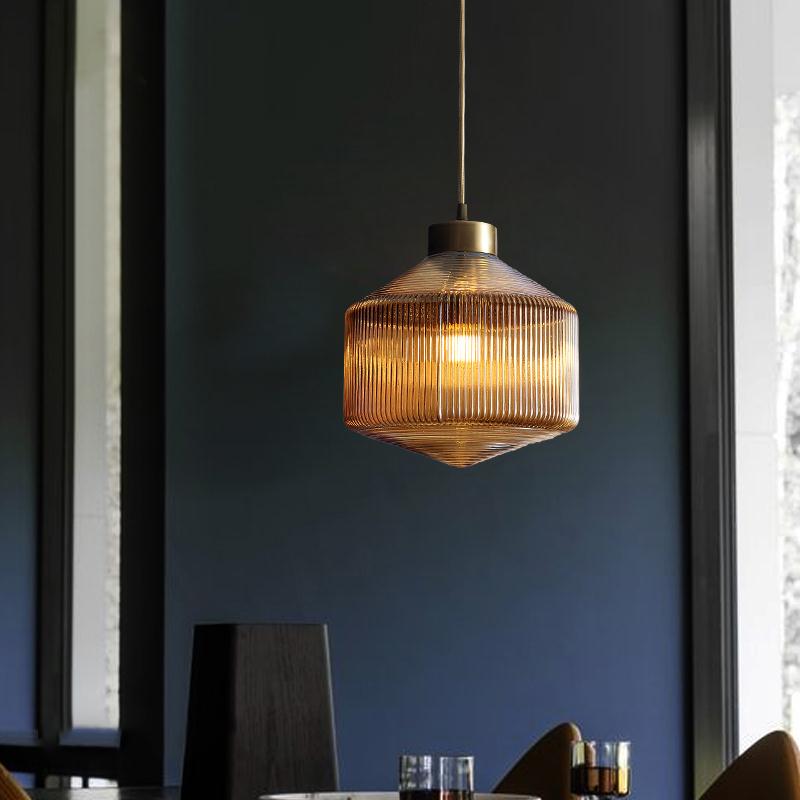 Luxury Glass Drum Pendant Light Fixture