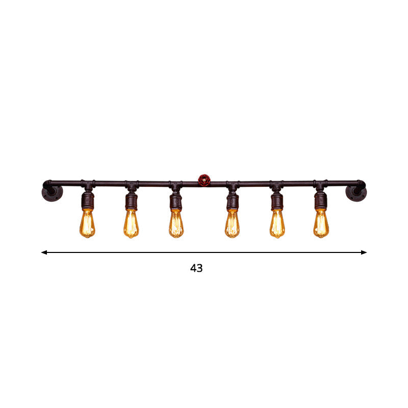 Modern Metal Pipe Wall Lamp 2/4/6 Lights