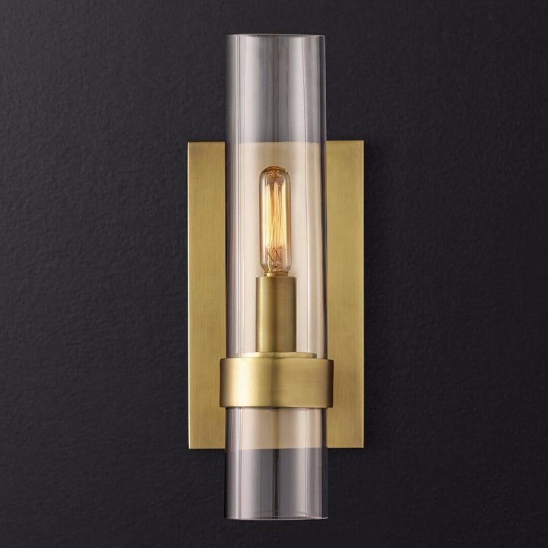 Classic Glass Wall Sconce Light with Black Finish