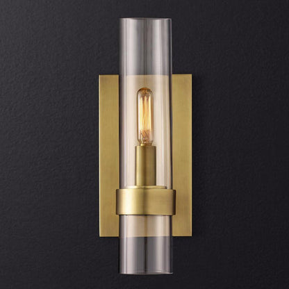 Classic Glass Wall Sconce Light with Black Finish