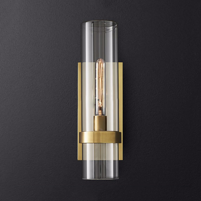 Classic Glass Wall Sconce Light with Black Finish