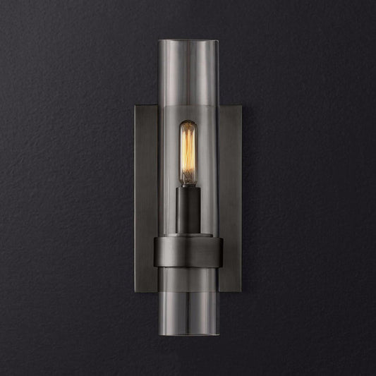 Classic Glass Wall Sconce Light with Black Finish - Cofik