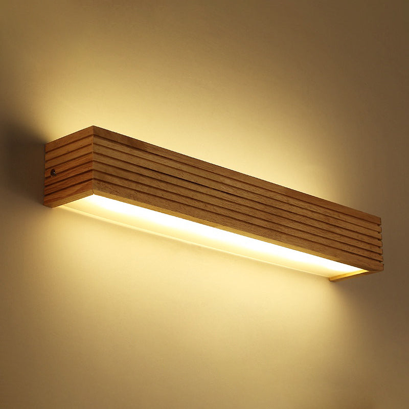 Simple Wooden Bedroom LED Wall Lamp