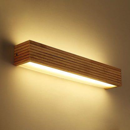 Simple Wooden Bedroom LED Wall Lamp