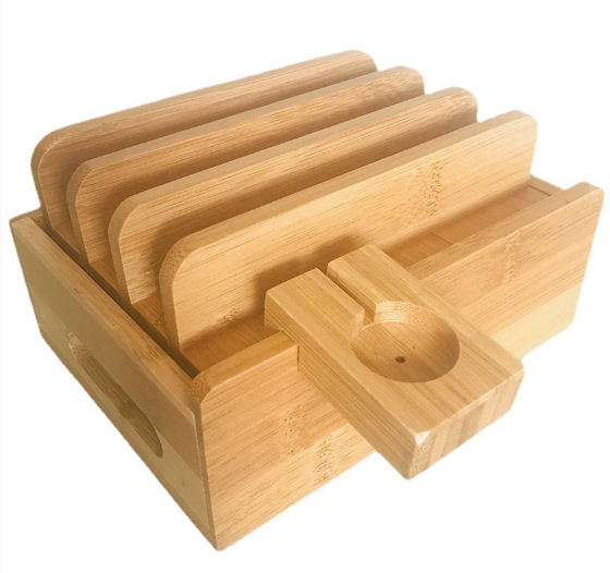 Eco Friendly Bamboo USB Charging Dock Station
