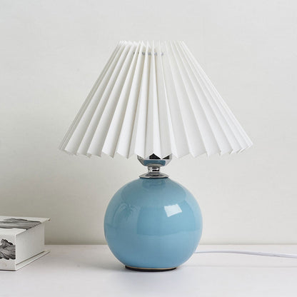Simple Ceramic Desk Lamp with Folded Shade