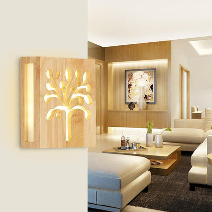 Stylish Wooden LED Wall Lamp