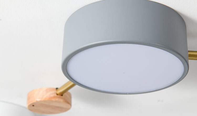 Sleek Gray Wooden Ceiling Light Fixtures 23.6 Inch
