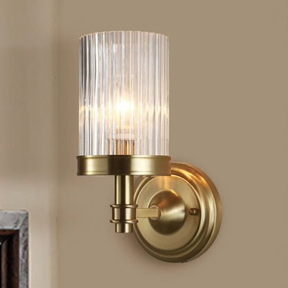 Classic Glass Wall Light Gold Finish Sconce - Cofik
