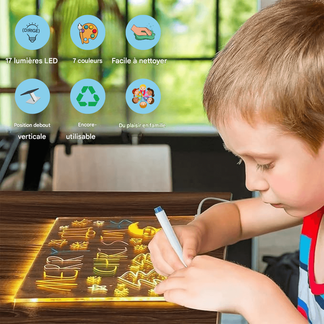 Colorful LED Drawing Tablet with Stylus Pen - Cofik