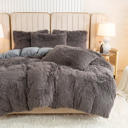 Cozy Fleece Duvet Cover Set with Zipper