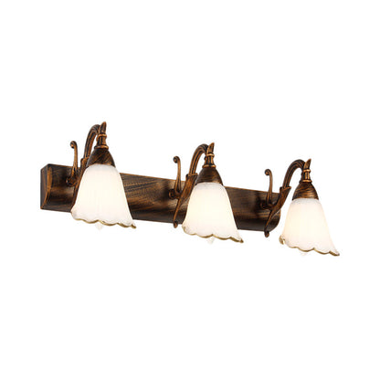 Elegant Floral Bathroom Sconce Opal Glass Fixtures