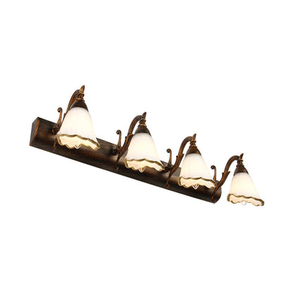Elegant Floral Bathroom Sconce Opal Glass Fixtures