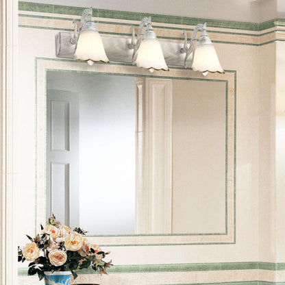Elegant Floral Bathroom Sconce Opal Glass Fixtures