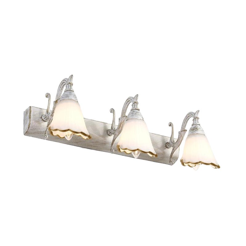 Elegant Floral Bathroom Sconce Opal Glass Fixtures